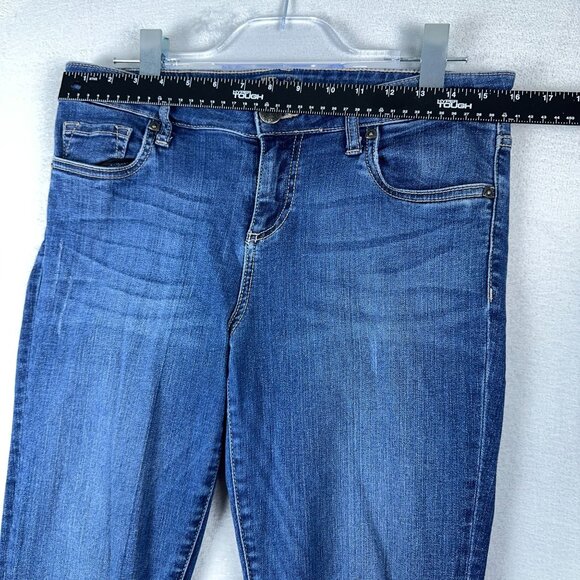 Kut from the Kloth Jeans Womens Size 8 Toothpick Skinny Distressed Denim Blue - Picture 6 of 10